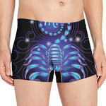 Dark Scorpio Zodiac Sign Print Men's Boxer Briefs