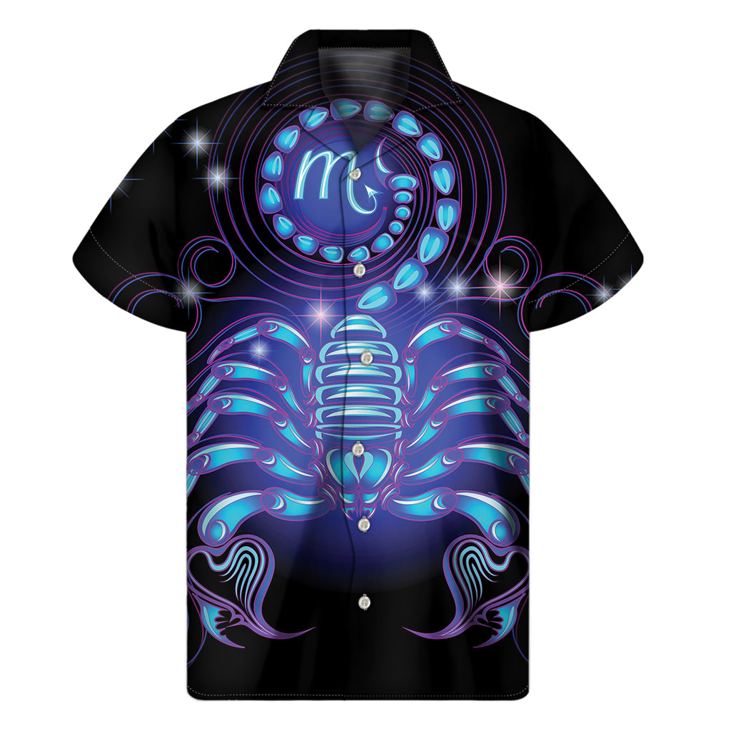 Dark Scorpio Zodiac Sign Print Men's Short Sleeve Shirt
