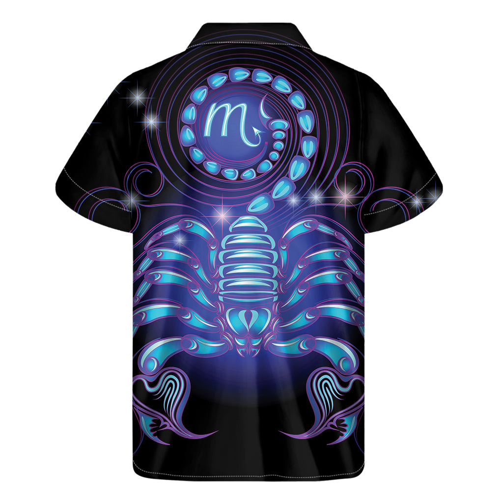 Dark Scorpio Zodiac Sign Print Men's Short Sleeve Shirt
