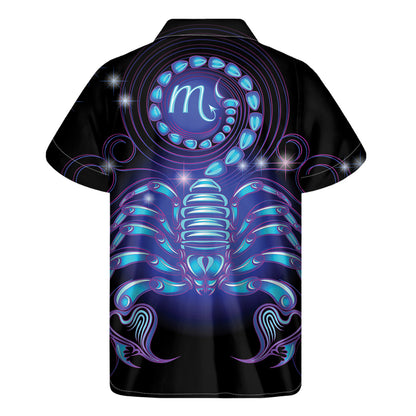 Dark Scorpio Zodiac Sign Print Men's Short Sleeve Shirt