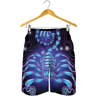 Dark Scorpio Zodiac Sign Print Men's Shorts