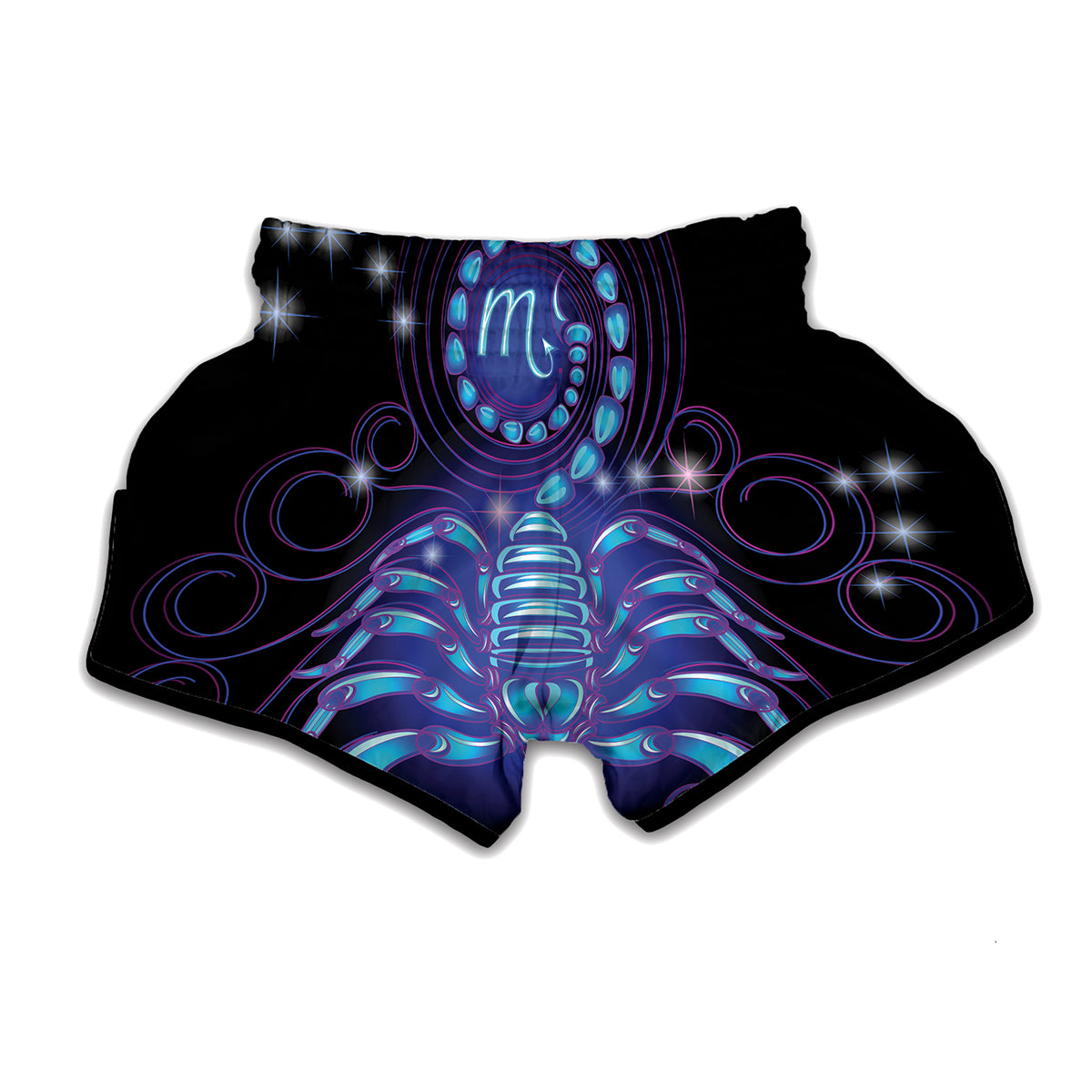 Dark Scorpio Zodiac Sign Print Muay Thai Boxing Shorts