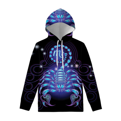 Dark Scorpio Zodiac Sign Print Pullover Hoodie