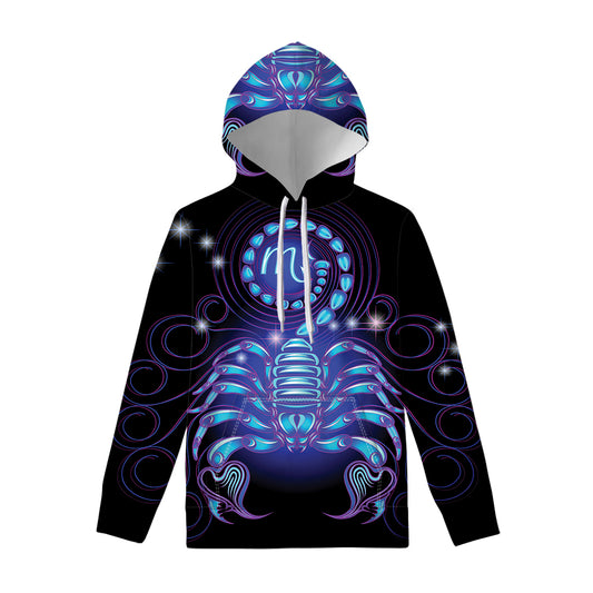 Dark Scorpio Zodiac Sign Print Pullover Hoodie
