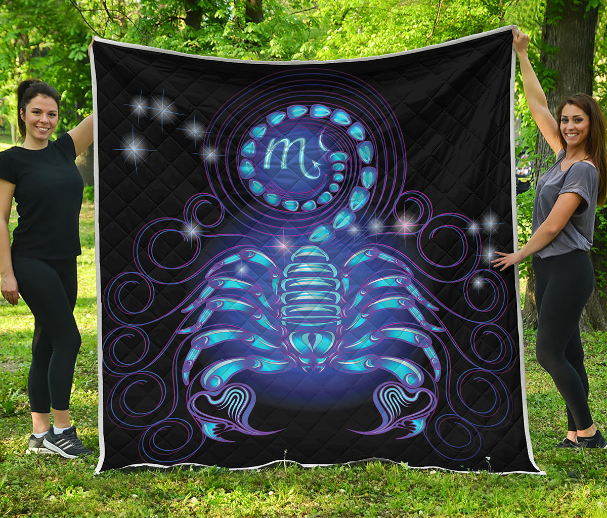 Dark Scorpio Zodiac Sign Print Quilt
