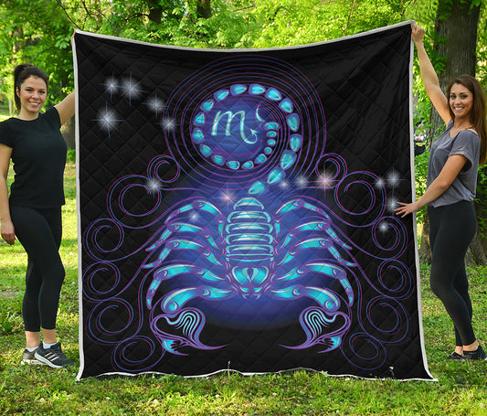 Dark Scorpio Zodiac Sign Print Quilt