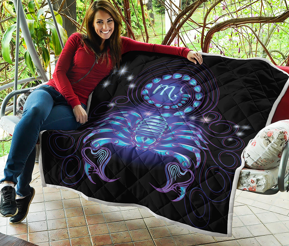 Dark Scorpio Zodiac Sign Print Quilt