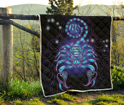 Dark Scorpio Zodiac Sign Print Quilt