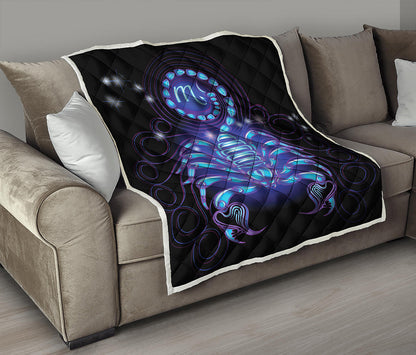 Dark Scorpio Zodiac Sign Print Quilt