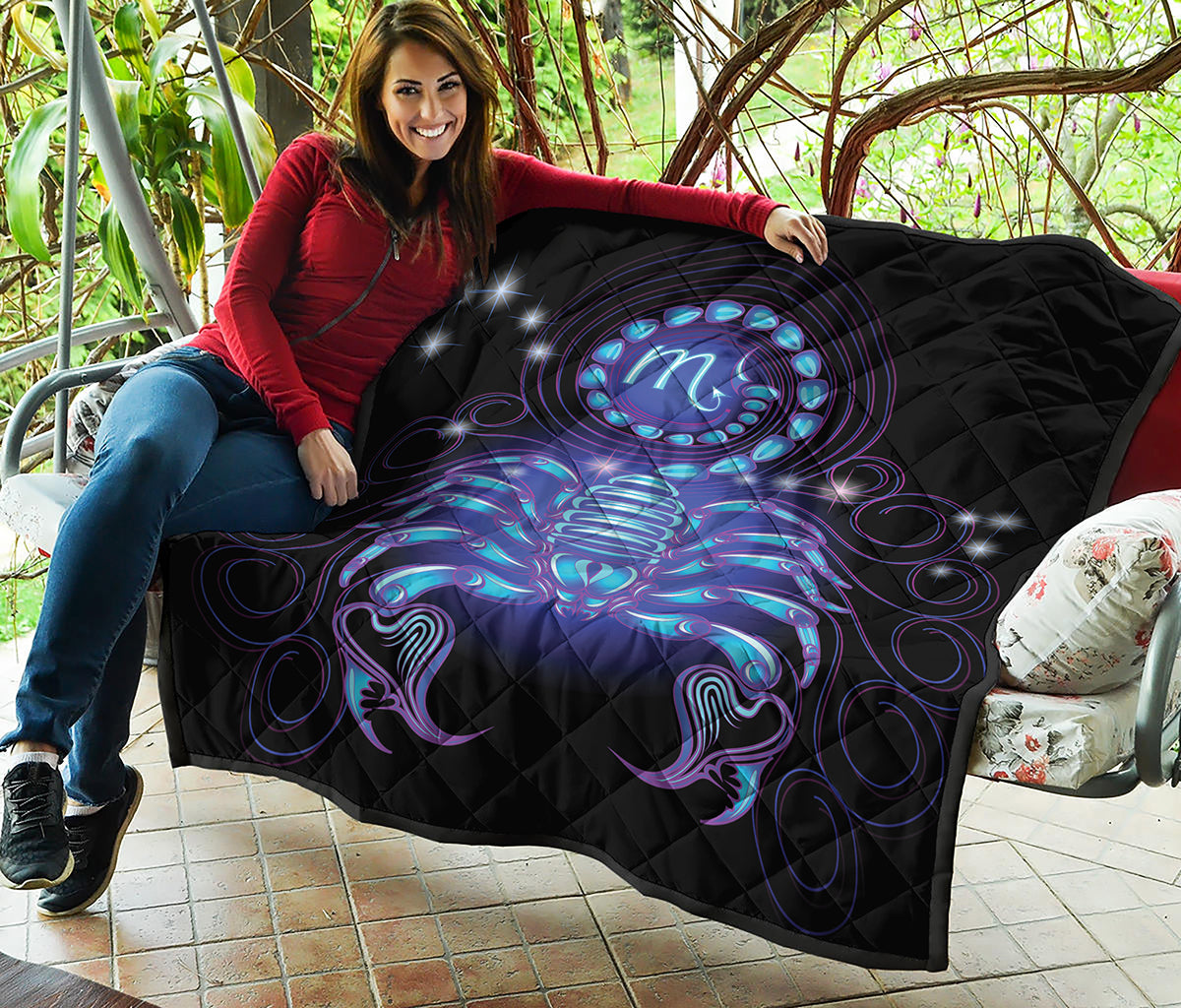 Dark Scorpio Zodiac Sign Print Quilt