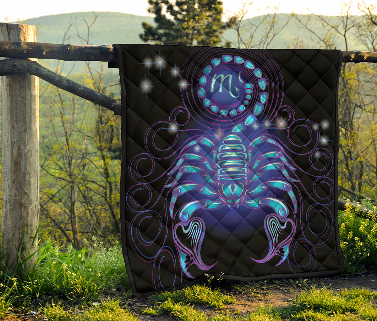 Dark Scorpio Zodiac Sign Print Quilt