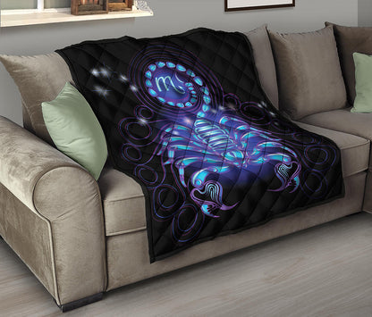 Dark Scorpio Zodiac Sign Print Quilt