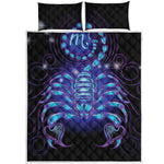 Dark Scorpio Zodiac Sign Print Quilt Bed Set