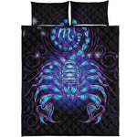 Dark Scorpio Zodiac Sign Print Quilt Bed Set