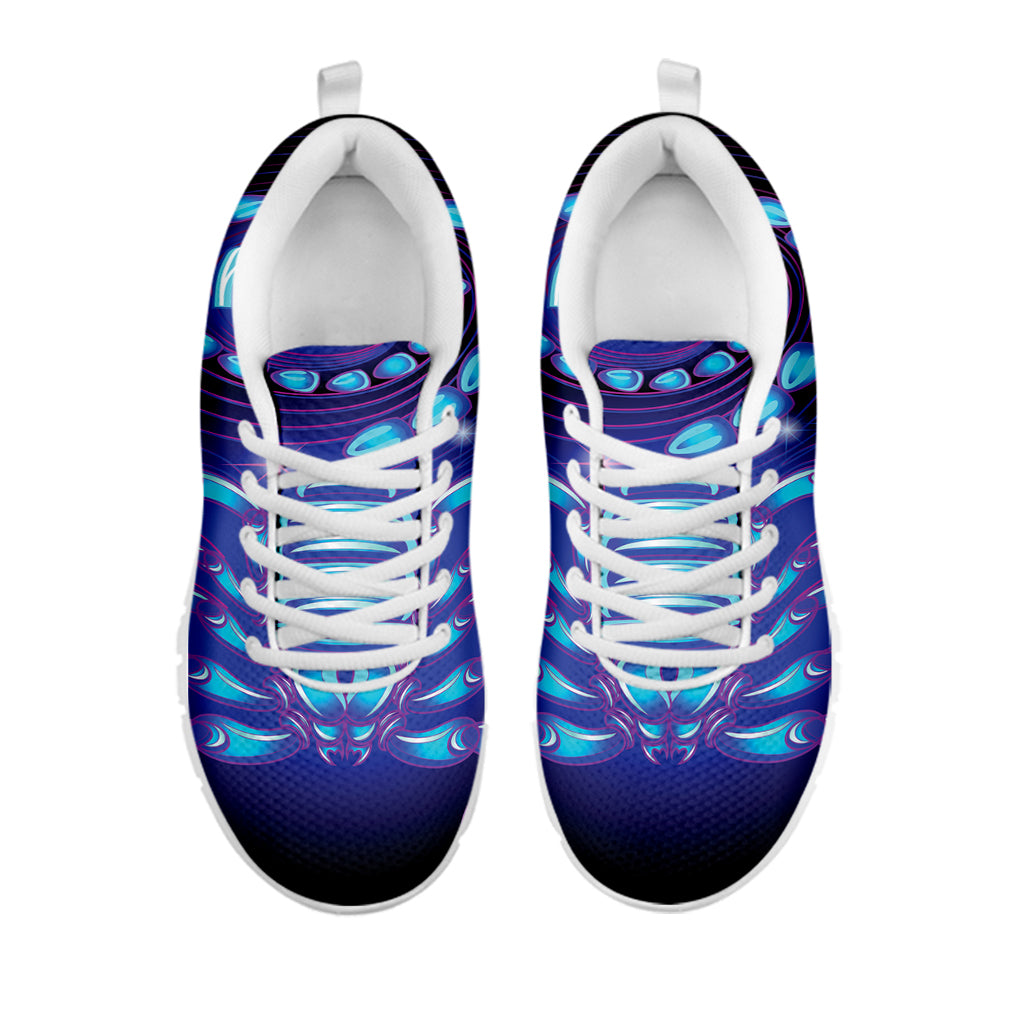Dark Scorpio Zodiac Sign Print White Sneakers