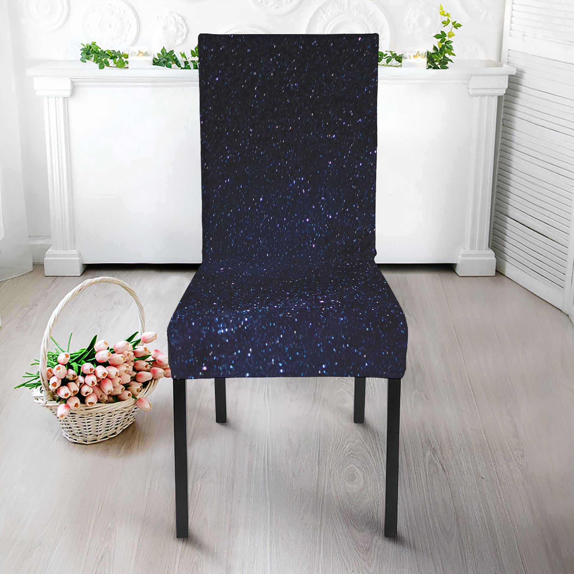 Dark Space Print Dining Chair Slipcover