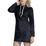 Dark Space Print Hoodie Dress