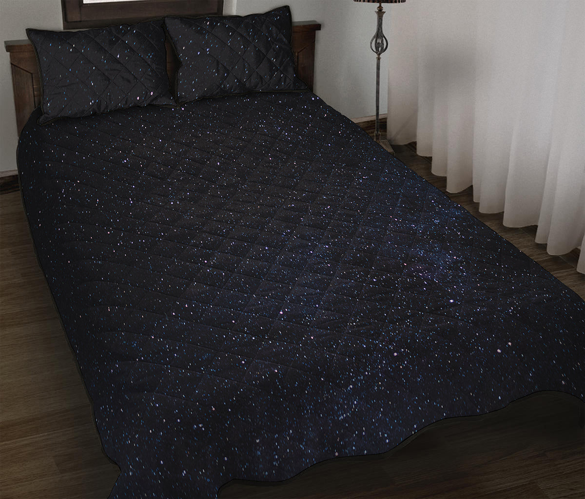 Dark Space Print Quilt Bed Set