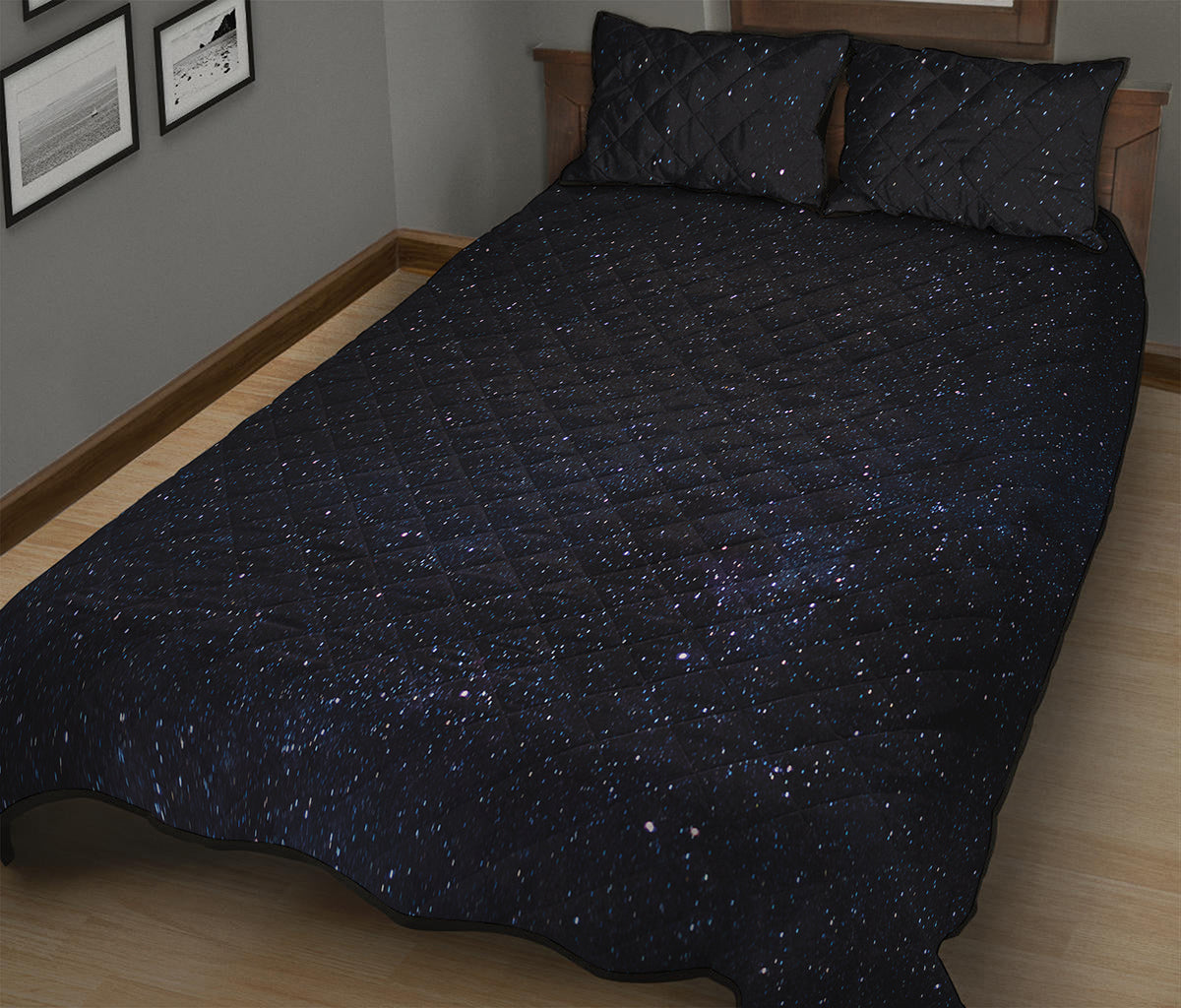 Dark Space Print Quilt Bed Set