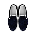 Dark Space Print White Slip On Shoes