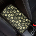 Dark Sunflower Pattern Print Car Center Console Cover