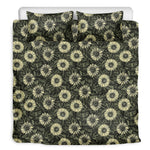 Dark Sunflower Pattern Print Duvet Cover Bedding Set