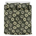 Dark Sunflower Pattern Print Duvet Cover Bedding Set