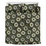 Dark Sunflower Pattern Print Duvet Cover Bedding Set