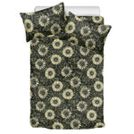 Dark Sunflower Pattern Print Duvet Cover Bedding Set