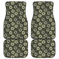 Dark Sunflower Pattern Print Front and Back Car Floor Mats