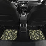 Dark Sunflower Pattern Print Front and Back Car Floor Mats