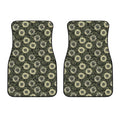 Dark Sunflower Pattern Print Front Car Floor Mats