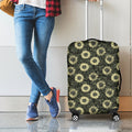 Dark Sunflower Pattern Print Luggage Cover