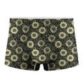 Dark Sunflower Pattern Print Men's Boxer Briefs