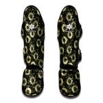 Dark Sunflower Pattern Print Muay Thai Shin Guard