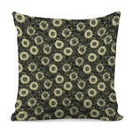 Dark Sunflower Pattern Print Pillow Cover