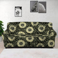 Dark Sunflower Pattern Print Sofa Cover