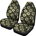 Dark Sunflower Pattern Print Universal Fit Car Seat Covers