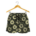 Dark Sunflower Pattern Print Women's Shorts