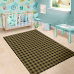 Dark Tan And Black Check Pattern Print Area Rug