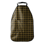 Dark Tan And Black Check Pattern Print Car Seat Organizers