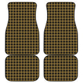 Dark Tan And Black Check Pattern Print Front and Back Car Floor Mats