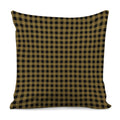 Dark Tan And Black Check Pattern Print Pillow Cover