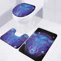 Dark Taurus Zodiac Sign Print 3 Piece Bath Mat Set