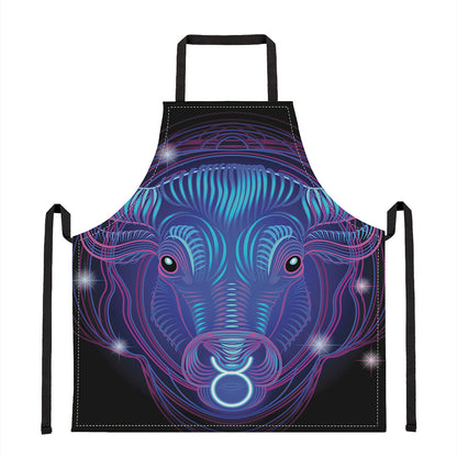 Dark Taurus Zodiac Sign Print Apron