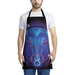 Dark Taurus Zodiac Sign Print Apron
