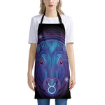 Dark Taurus Zodiac Sign Print Apron