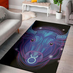 Dark Taurus Zodiac Sign Print Area Rug