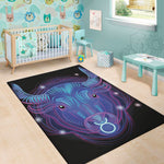 Dark Taurus Zodiac Sign Print Area Rug