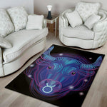 Dark Taurus Zodiac Sign Print Area Rug